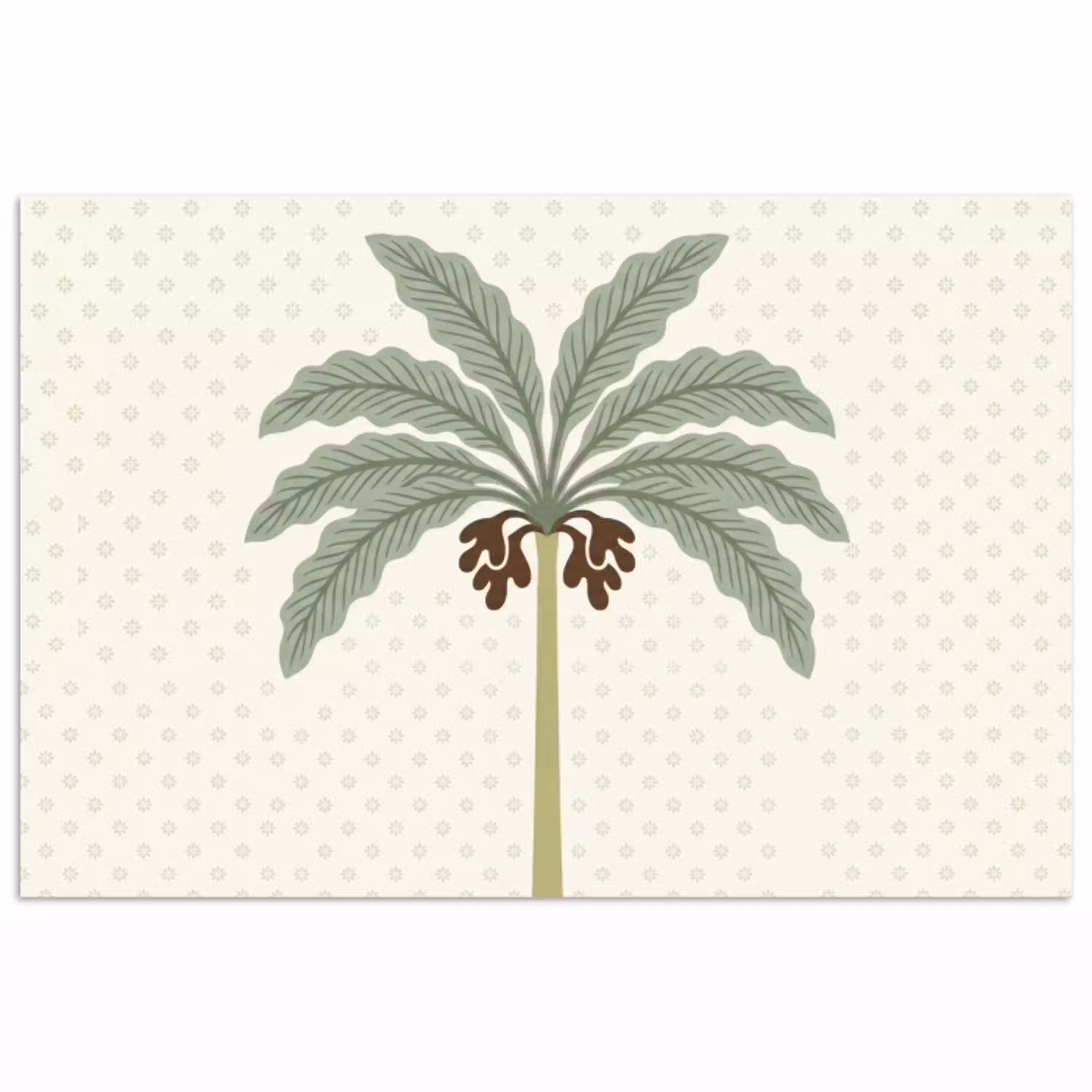 Boom - Bladeren - Groen - Decoratief - Beige poster papier klein -3d