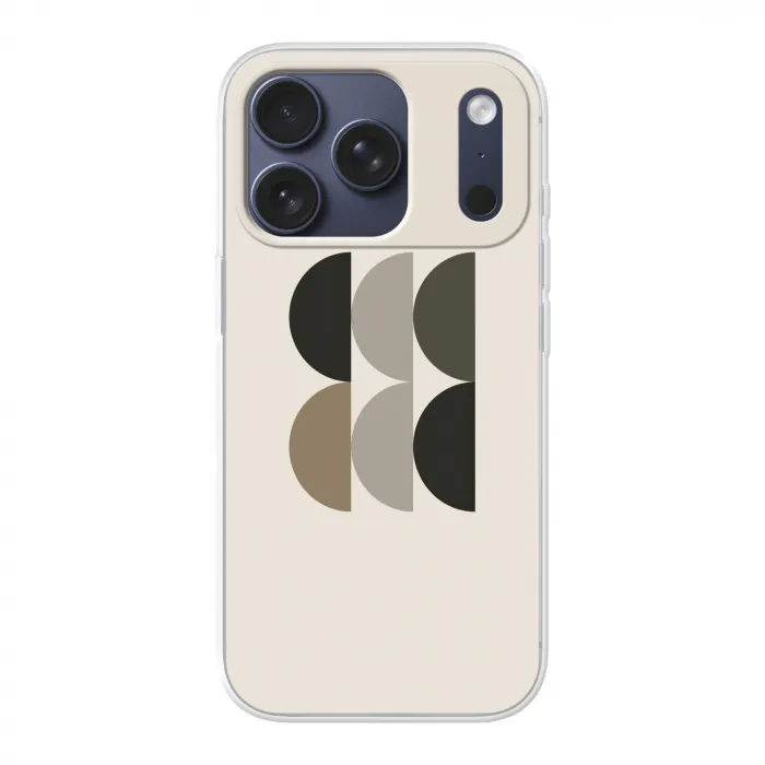 Halve cirkels - Aardetinten - Grafisch Telefoonhoesje iPhone 17 Pro klein -3d