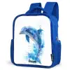 Springende blauwe dolfijn Kinderrugzak - Blauw middel -schuin