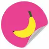 Banaan - Geel - Fruit Wandcirkel behangsticker klein -3d