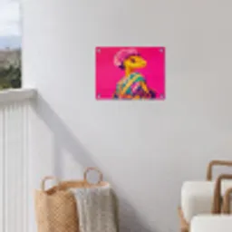 Hagedis - Bloemen - Roze - Kimono tuinposter los doek klein -sfeer8