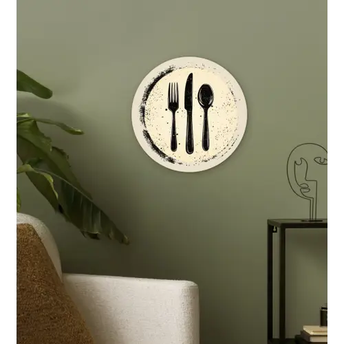 Zwart - Bestek - Rondje Wandcirkel kunststof plaat 5mm dik klein -sfeer3