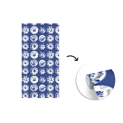 Borden - Floraal - Blauw fotobehang vinyl groot 64 -3d