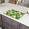 Groen - Bloemen - Citroenpartjes Inductie beschermer vinyl 3mm klein 276 -sfeer8