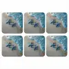 Zeesterren - Zand - Zee - Blauw onderzetter kurk middel -3d