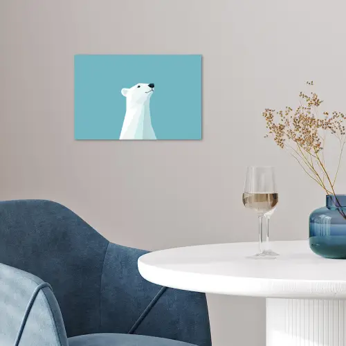 Ijsbeer - Lichtblauw - Minimalistisch poster papier klein -sfeer3