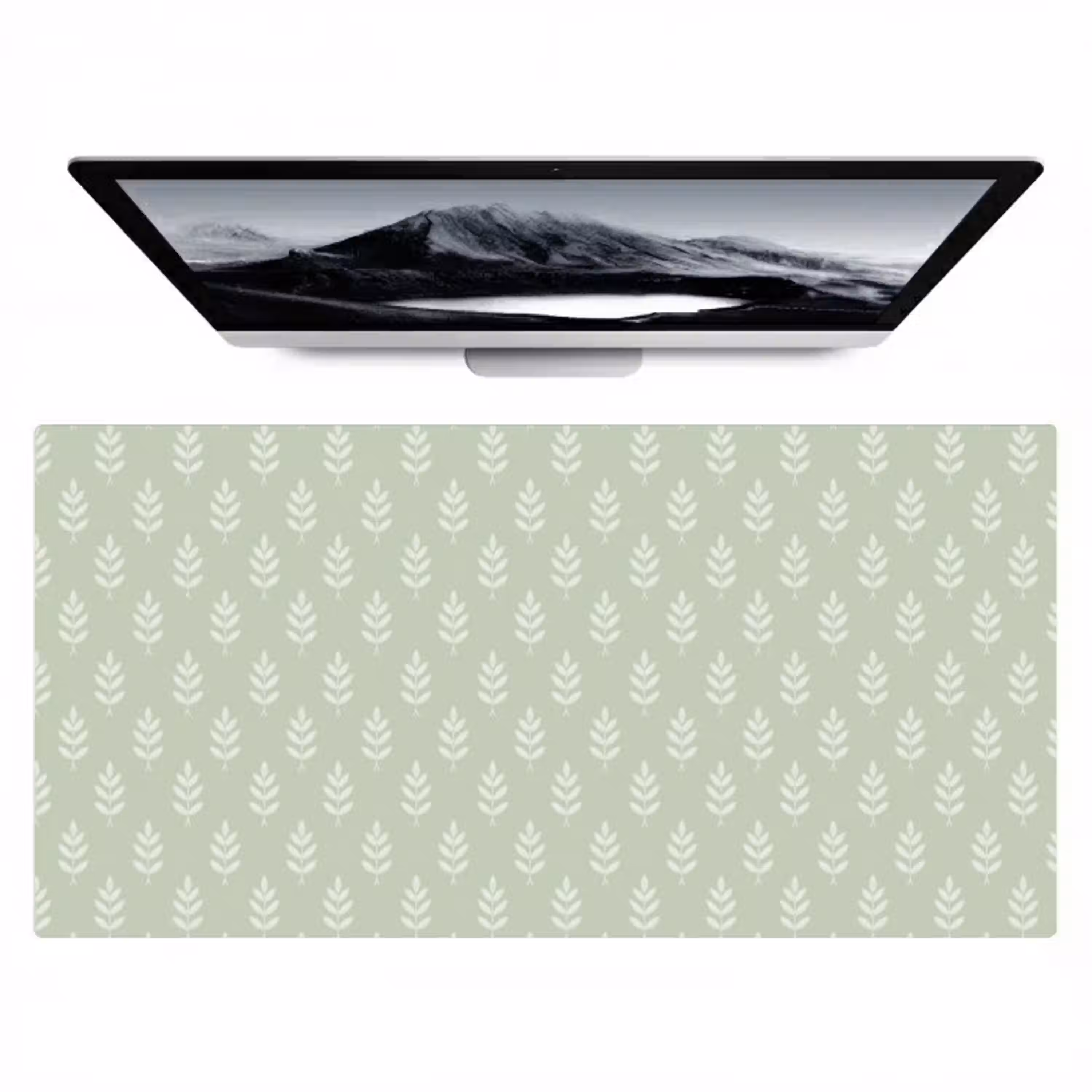 Saliegroen - Botanisch - Takjes - Minimalistisch - Patroon Muismat XXL klein 681 -zzz3d