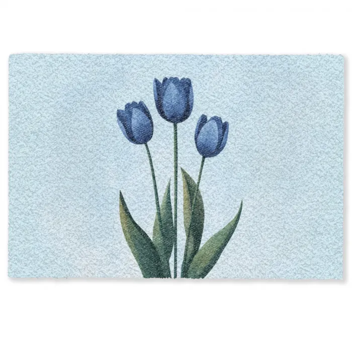 Tulpen - Blauw - Bladeren Deurmat klein -zkaufland3d