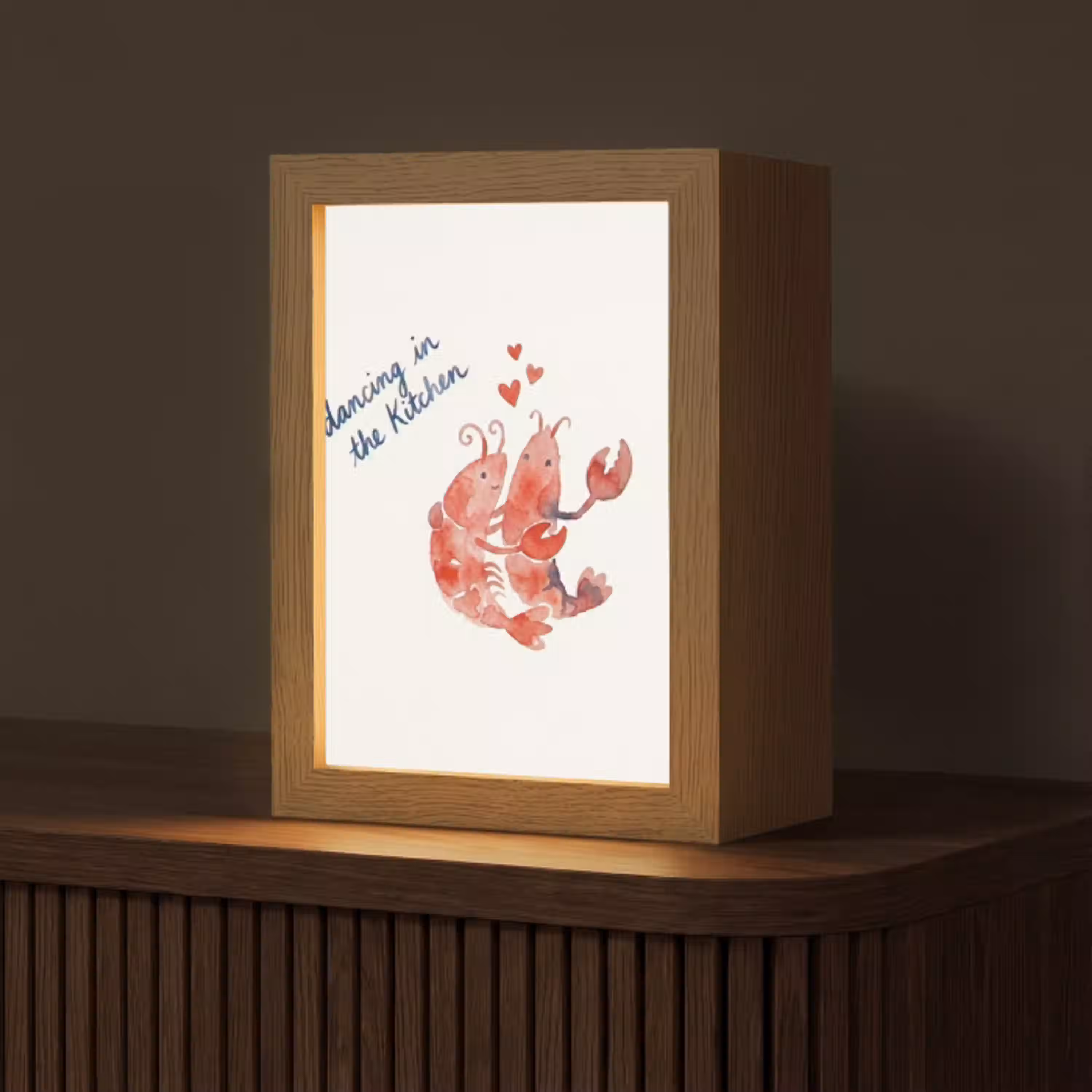 Dier - Dans - Liefde - Waterverf - Rood Light Box met kabel (Tafellamp) klein -z3d_website