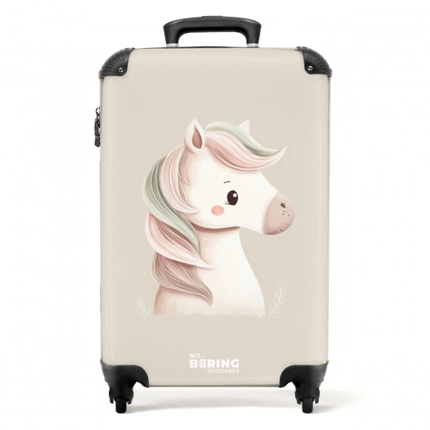 Eenhoorn in roze pastel kleuren NBS - Handbagage koffer - Volwassenen Unisex middel -productfoto_recht