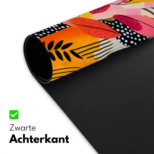 Schilderij - Abstract - Bloemen - Roze Muismat XXL klein -sfeer2