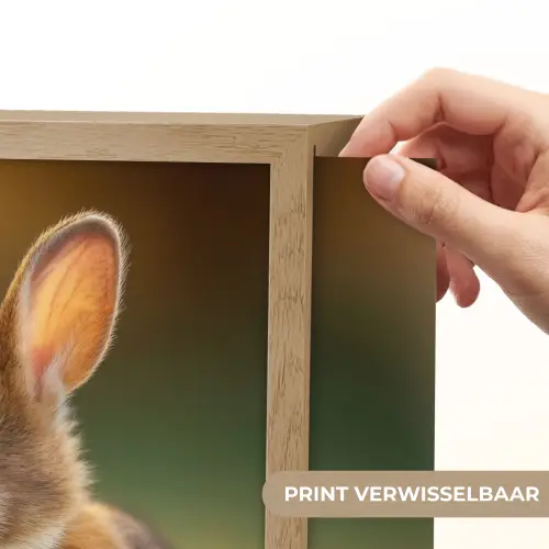 Konijntje - Bruin - Gras Light Box met batterij (Wandlamp) middel -USP_websiteprintNL