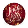 Jingle - Bells - Kerst - Rood Wandcirkel aluminium klein -3d