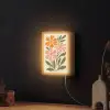 Minimalistisch - Bloemen - Bladeren - Roze Light Box met kabel (Wandlamp) klein -sfeer1