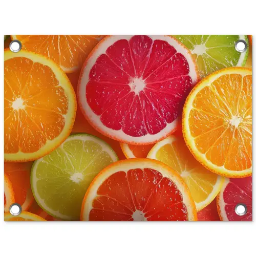 Fruit - Kleurrijk - Close up tuinposter los doek klein -3d