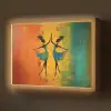 Dansen - Vrouwen - Verfstructuur Light Box met batterij (Wandlamp) middel -z3d_website