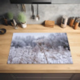 Schermbloem - Rijp - Kristallen - Winter - Delicaat Inductie beschermer vinyl 3mm klein -sfeer5