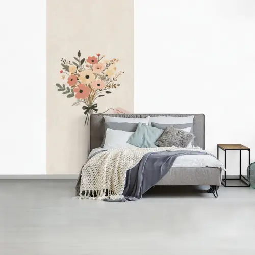 Bloemen - Quote - Beige - Lint fotobehang vinyl groot -slaapkamer