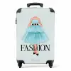 Fashion - Blauwe jurk NBS - Handbagage koffer - Kinderen Unisex middel -productfoto_recht
