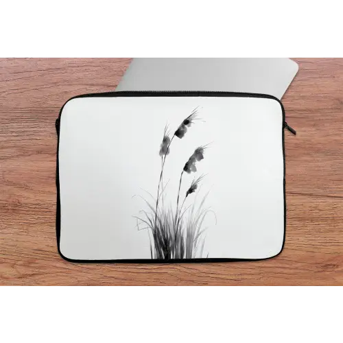 Minimalistisch - Stelen - Wit laptophoes neopreen klein -tafel