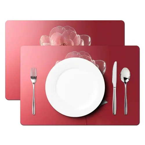 Sierlijk - Bloem - Roze - Glazen Placemat vinyl groot -zzsfeer2_Kitchenyeah-website