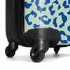 Dierenprints - Panterprint koffer in blauw en pastelgroen NBS - Handbagage koffer - Unisex middel -wiel