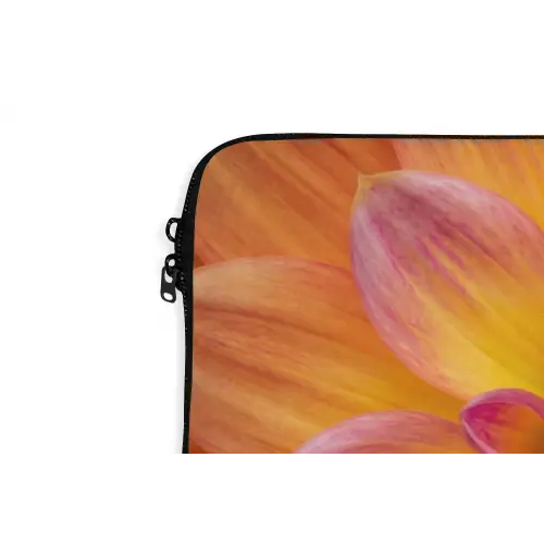 Dahlia - Bloem - Oranje laptophoes neopreen klein -detail