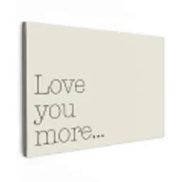 Minimalistisch - Love - Beige Tuinposter op houten frame 2 cm dik klein -3d