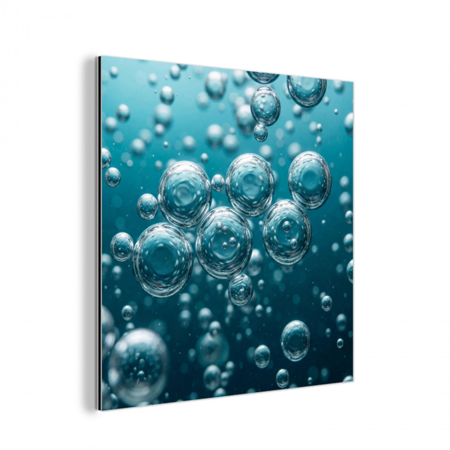 Luchtbellen - Dynamisch - Blauw aluminium wit klein -3d