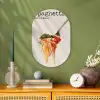 Spaghetti - tomatensaus - Parmezaanse kaas Wandcirkel Ovaal Forex klein -sfeer2