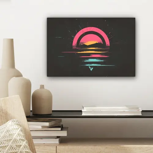 Cirkel - Abstract - Roze canvas 2cm klein -sfeer6