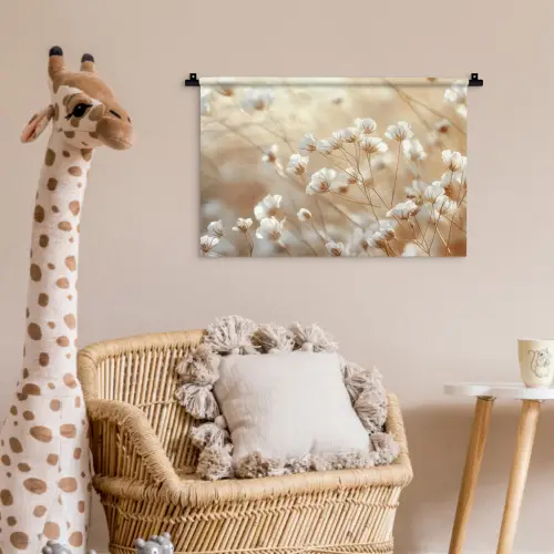 Wilde - Bloemen - Wit Wandkleed katoen klein -wsfeer5_kind