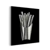 Frietjes - Futuristisch - Zilver aluminium wit klein -3d