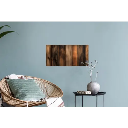 Hout - Rustiek - Donkere Planken Muursticker klein -plant