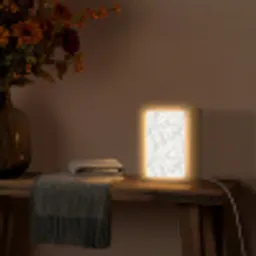 Wit - Marmer - Grijs Light Box met kabel (Tafellamp) klein 925 -sfeer4