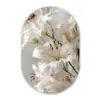 Lelies - Boekte - Wit - Meeldraden Wandcirkel Ovaal Glas middel -3d