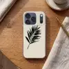 Palmblad - Subtiel - Groen - beige Telefoonhoesje iPhone 17 Pro klein -sfeer1