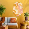 Abstract - Golvend - Oranje Wandcirkel Ovaal Glas middel -sfeer4