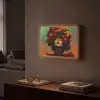 Vrouw - Frambozen - Bladeren Light Box met batterij (Wandlamp) middel -sfeer1