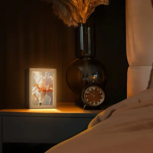 Close up - Oranje - Iris Light Box met kabel (Tafellamp) klein -sfeer1