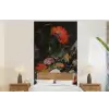 Stilleven met bloemen en een horloge - Schilderij van Abraham Mignon fotobehang vinyl groot -bed