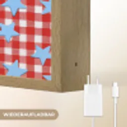 Ruit - Sterren - Rood Light Box met batterij (Wandlamp) middel 907 -USP_websiteoplaadbaarDE