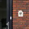Beige golvende strepen - Traditioneel Naambord Huisje klein -sfeer2