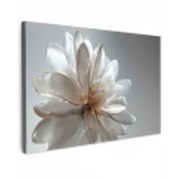 Bloem - Wit - Neutraal Tuinposter op houten frame 2 cm dik klein -3d