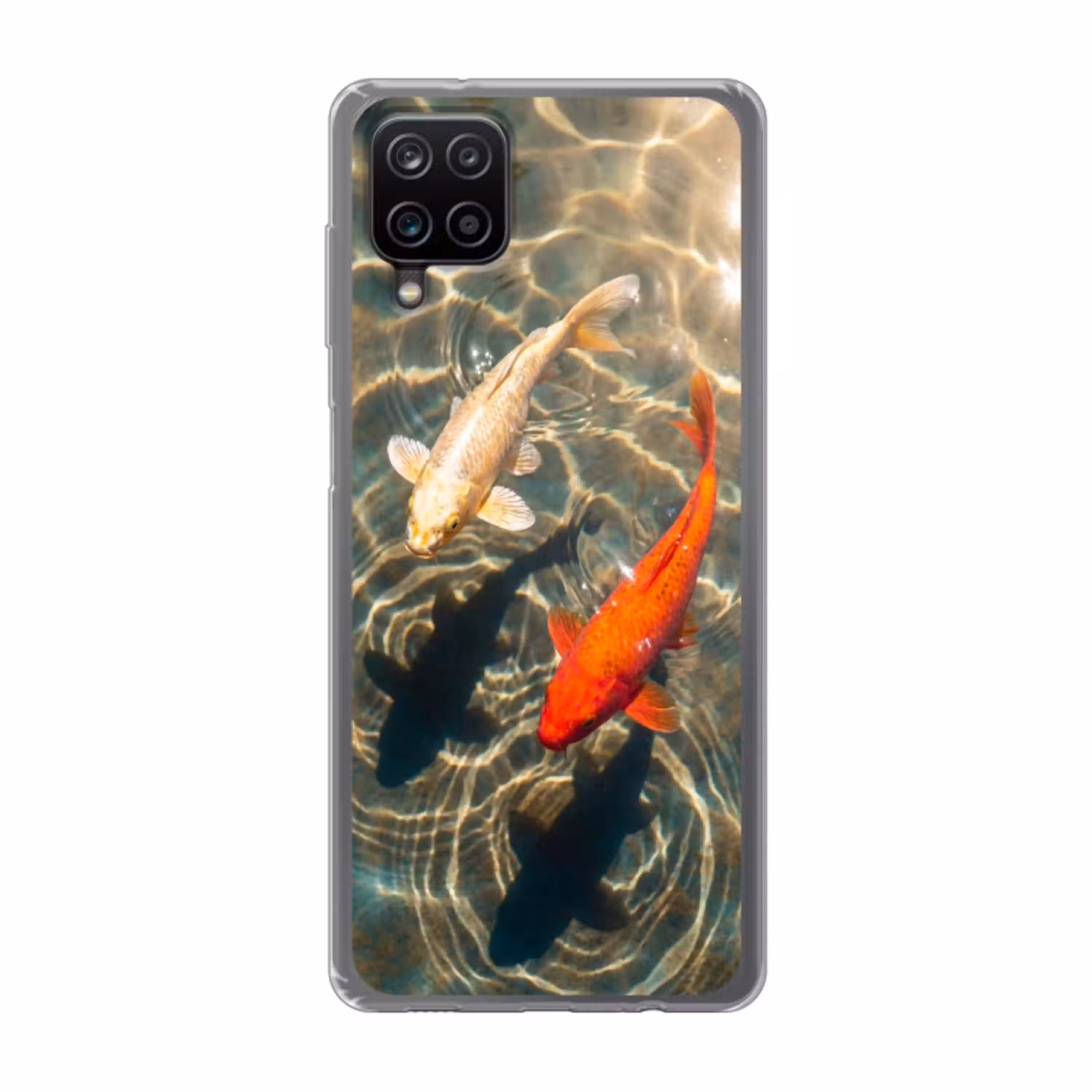 Vis - Water - Dieren - Oranje - Goud Telefoonhoesje Samsung Galaxy A12 klein -3d