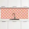 Waaier - Motief - Zalmroze keuken achterwand 2 middel 871 -3d