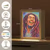 Regenboogkleuren - Man - schilderij Light Box met kabel (Tafellamp) klein -USP_NL