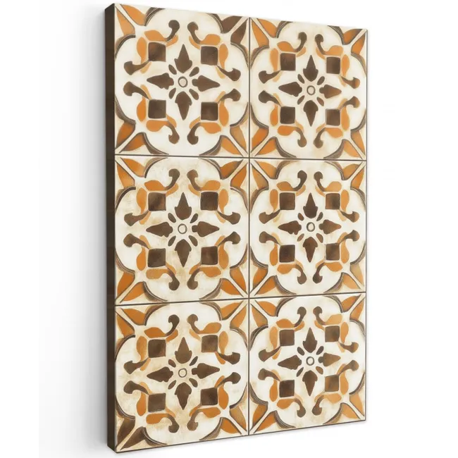 Vintage - Spaans - Decoratie - Keramiek Tuinposter op houten frame 2 cm dik middel -3d