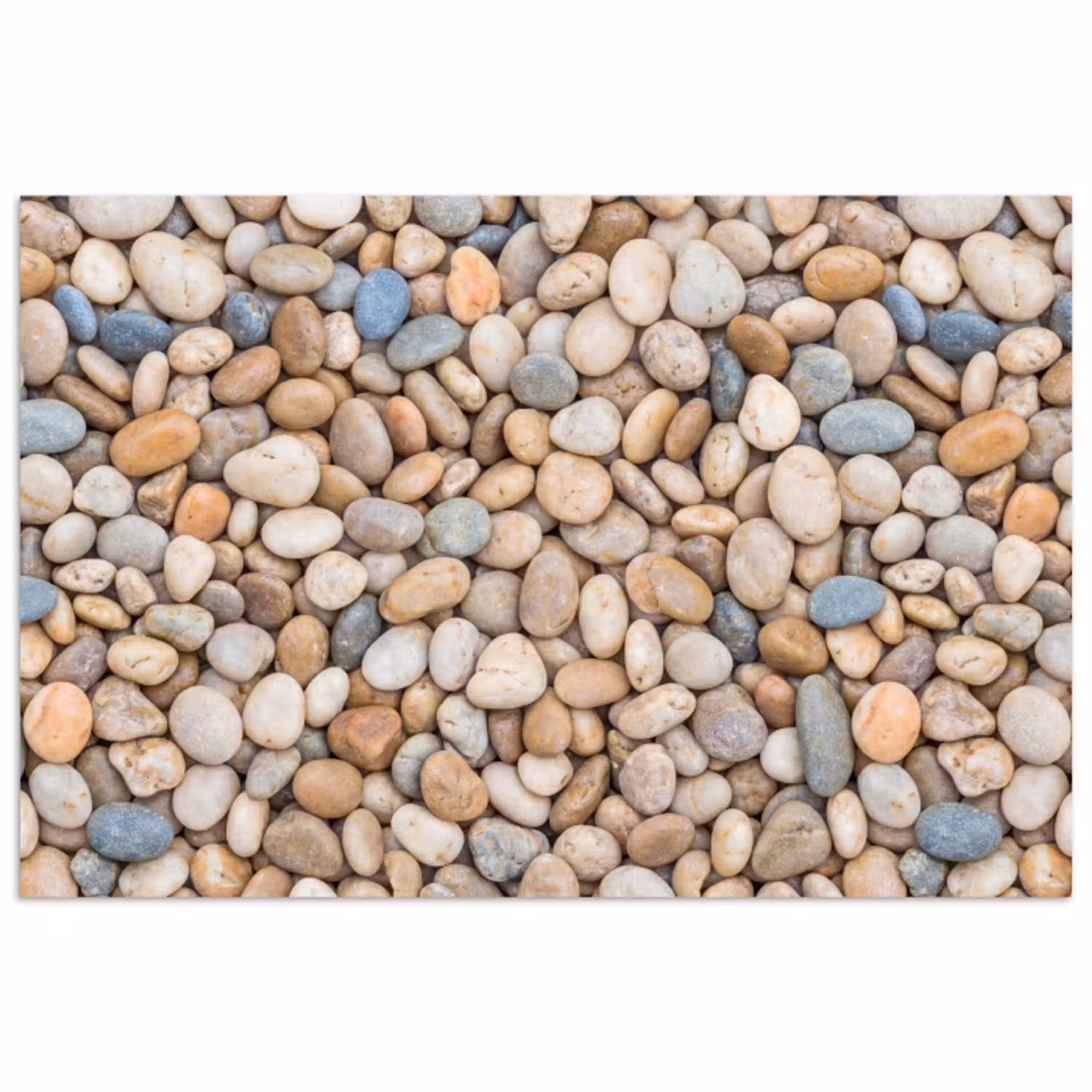 Kiezelstenen - Natuur - Textuur - Beige - Grijs poster papier klein -3d