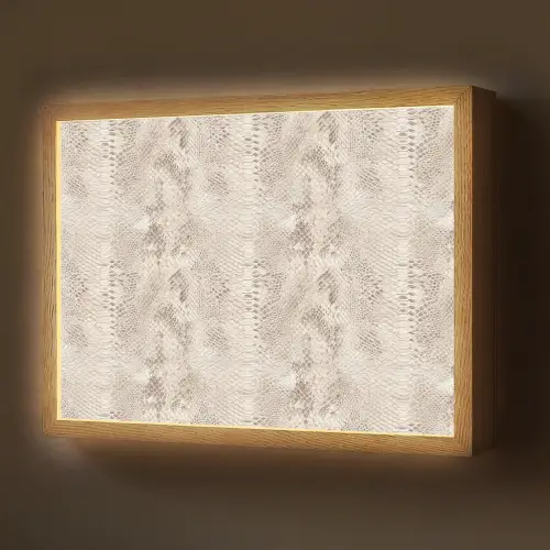 Slang - Patroon - Beige Light Box met batterij (Wandlamp) middel 907 -z3d_website